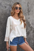 Load image into Gallery viewer, Star Print Waffle Knit Side Slit Top
