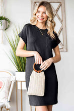 Load image into Gallery viewer, Ribbed Round Neck Short Sleeve Dress