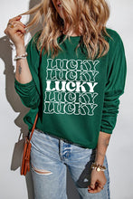 Load image into Gallery viewer, LUCKY Round Neck Dropped Shoulder Sweatshirt