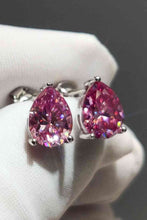 Load image into Gallery viewer, 2 Carat Teardrop Moissanite Platinum-Plated Stud Earrings