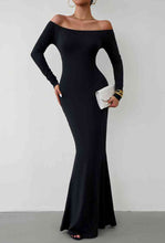 Load image into Gallery viewer, Off-Shoulder Long Sleeve Maxi Dress