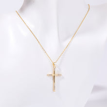 Load image into Gallery viewer, Stainless Steel Inlaid Zircon Cross Necklace