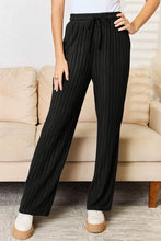 Load image into Gallery viewer, Basic Bae Full Size Ribbed Drawstring Hood Top and Straight Pants Set