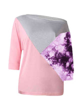 Load image into Gallery viewer, Color Block Three-Quarter Sleeve Blouse