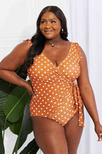 Load image into Gallery viewer, Marina West Swim Full Size Float On Ruffle Faux Wrap One-Piece in Terracotta