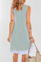 Load image into Gallery viewer, Contrast Faux Layered Sleeveless Dress