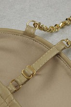 Load image into Gallery viewer, PU Leather Chain Detail Top and Lace-Up Pants Set