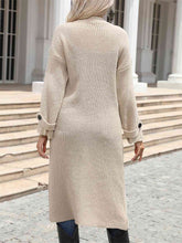 Load image into Gallery viewer, Open Front Dropped Shoulder Longline Cardigan