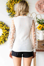 Load image into Gallery viewer, Double Take Textured Applique Long Sleeve Blouse