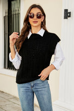 Load image into Gallery viewer, Round Neck Ribbed Trim Cap Sleeve Vest