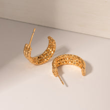Load image into Gallery viewer, 18K Gold-Plated Stainless Steel C-Hoop Earrings