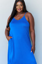 Load image into Gallery viewer, Ninexis Good Energy Full Size Cami Side Slit Maxi Dress in Royal Blue
