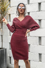 Load image into Gallery viewer, Dolman Sleeve Rib-Knit Top and Skirt Set