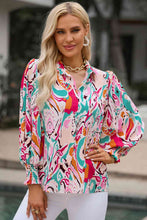 Load image into Gallery viewer, Printed Puff Sleeve Collared Blouse
