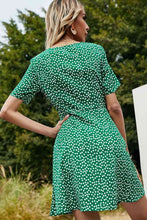 Load image into Gallery viewer, Printed Front Tie Regular Sleeve V-Neck Dress