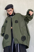 Load image into Gallery viewer, Large Scale Polka Dot Zip Up Jacket