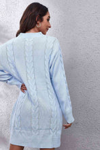 Load image into Gallery viewer, Cable-Knit Round Neck Sweater Dress