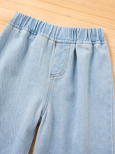 Load image into Gallery viewer, Girls Flared Sleeve Top and Jeans Set