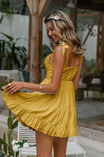 Load image into Gallery viewer, Tie Shoulder Tiered Sweetheart Neck Dress
