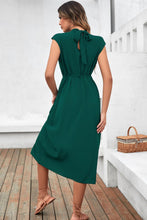 Load image into Gallery viewer, Mock Neck Tied Cap Sleeve Dress