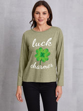 Load image into Gallery viewer, LUCK CHARMER Lucky Clover Round Neck T-Shirt