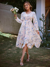 Load image into Gallery viewer, Floral V-Neck Ruffled Dress