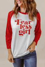 Load image into Gallery viewer, FEARLESS GIRL Graphic Raglan Sleeve Top