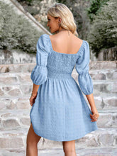 Load image into Gallery viewer, Swiss Dot Smocked Scoop Neck Dress