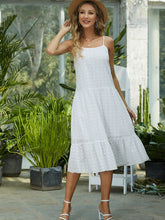 Load image into Gallery viewer, Dotted Ruffle Hem Spaghetti Strap Dress