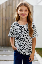 Load image into Gallery viewer, Girls Leopard Dropped Shoulder Tee