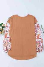 Load image into Gallery viewer, Round Neck Printed Dropped Shoulder Blouse