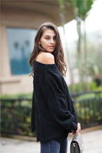 Load image into Gallery viewer, Openwork Boat Neck Sweater with Scalloped Hem