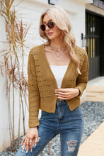 Load image into Gallery viewer, Open Front Cuffed Cropped Cardigan