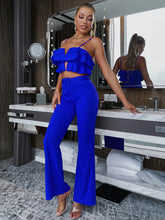 Load image into Gallery viewer, Layered Cami and Belted Flared Pants Set