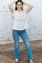 Load image into Gallery viewer, Lace Cutout Cold-Shoulder Top