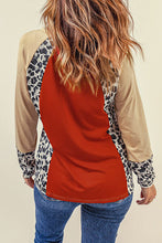 Load image into Gallery viewer, Leopard Round Neck Long Sleeve T-Shirt