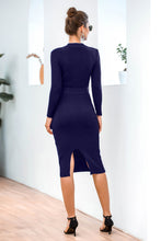 Load image into Gallery viewer, Snap Down Rib-Knit Slit Sweater Dress