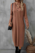 Load image into Gallery viewer, Buttoned Long Sleeve Hooded Dress