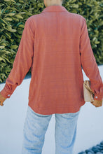 Load image into Gallery viewer, Button Front Curved Hem Textured Shirt