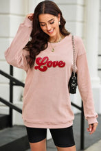 Load image into Gallery viewer, LOVE Round Neck Dropped Shoulder Sweatshirt