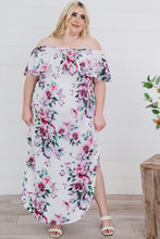 Load image into Gallery viewer, Plus Size Floral Off-Shoulder Side Slit Layered Dress