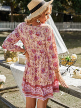 Load image into Gallery viewer, Bohemian Tassel Tie Tiered Dress
