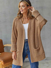 Load image into Gallery viewer, Open Front Long Sleeve Cardigan with Pockets