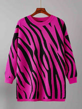 Load image into Gallery viewer, Contrast Round Neck Drop Shoulder Sweater