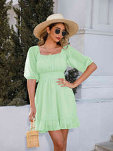 Load image into Gallery viewer, Square Neck Ruffle Hem Dress
