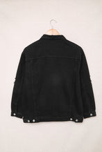 Load image into Gallery viewer, Distressed Button-Up Denim Jacket with Pockets