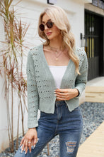 Load image into Gallery viewer, Open Front Cuffed Cropped Cardigan