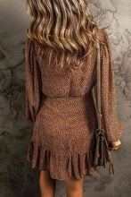 Load image into Gallery viewer, Printed Ruffle Hem Long Sleeve Dress