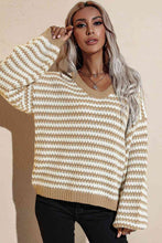 Load image into Gallery viewer, Striped Dropped Shoulder Sweater