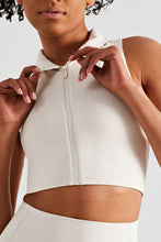 Load image into Gallery viewer, Zip Up Collared Cropped Sports Top